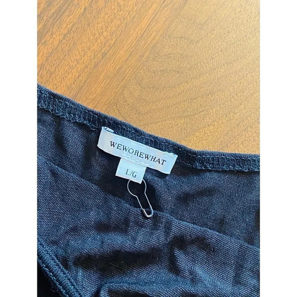 WeWoreWhat Black Knot Front Cutout Midi Dress Large - Picture 9 of 12